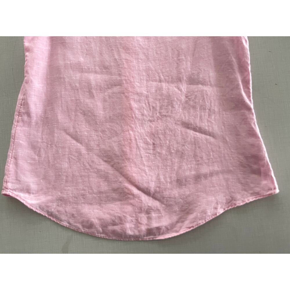 Lilly Pulitzer Sz S Briette Linen Button Down Shirt Pink Classic Vacation Resort - Picture 11 of 12